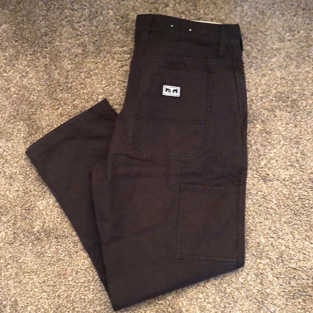 3/4 obey pants ( dickies/cart hart material like)